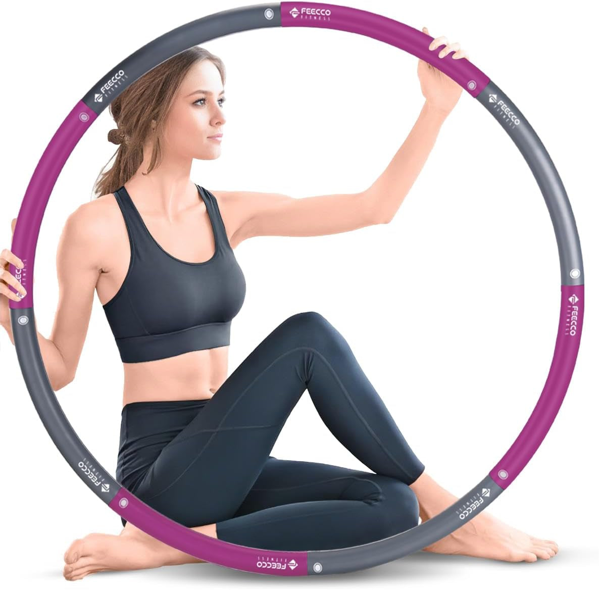 Weighted Fitness Hoop, 8 Detachable Sections for Weight Loss